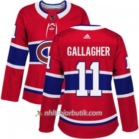 Dame Ishockey Montreal Canadiens Tröja Brendan Gallagher 11 Adidas 2017-2018 Röd Authentic